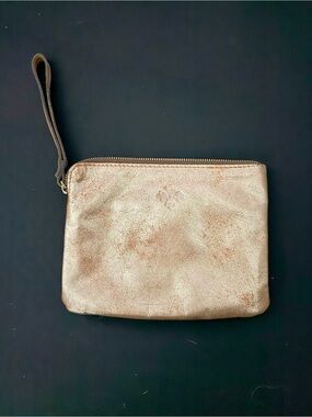 Gold Metallic Wristlet Clutch - Unbranded